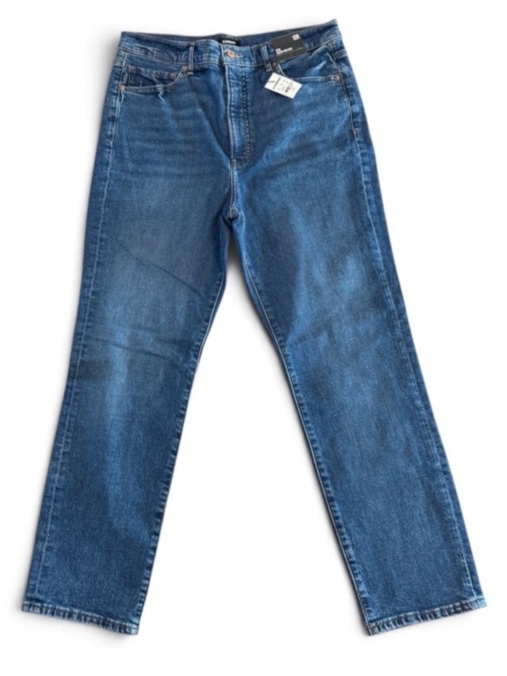 Express Slim Super High Rise Jeans 12R NWT Medium Wash Stretch 27 Inseam